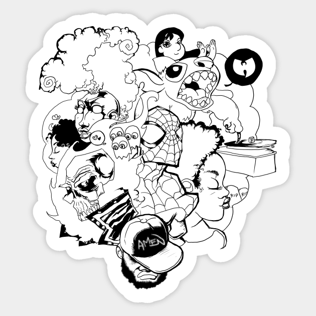 AMEN - Sketch Cloud (b+w) Sticker by Samax